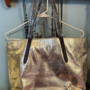 🩷Gold Textured Tote Bag